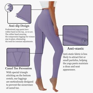 New- Women’s Yoga Pants, Tummy Control, Scrunch Butt, Purple Lilac, Size Large